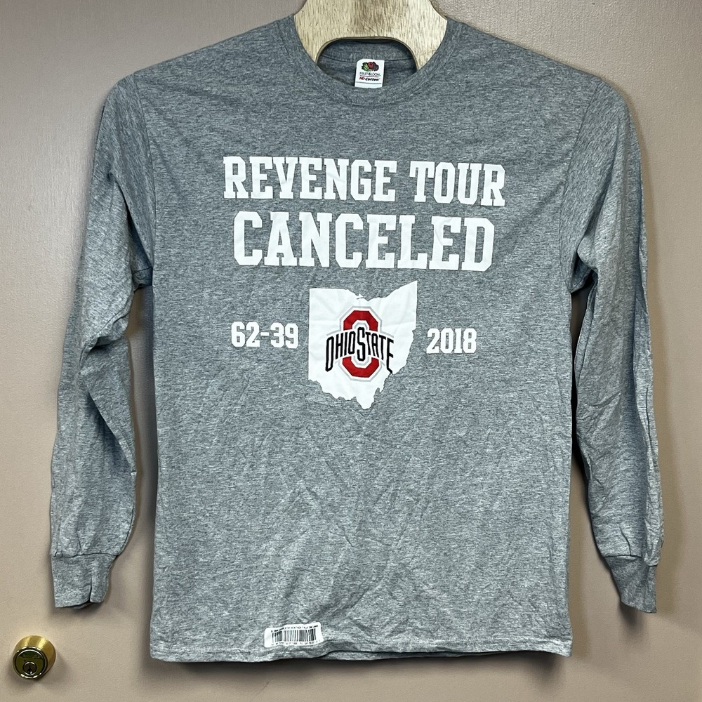 Ohio State Buckeyes Revenge Tour Canceled 2018 Long Sleeved T-shirt Size Large